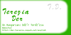 terezia der business card